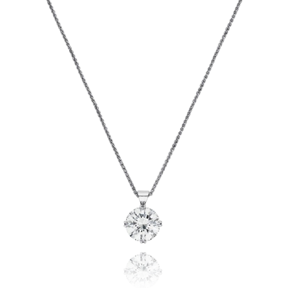 Diamond necklace on a white background
