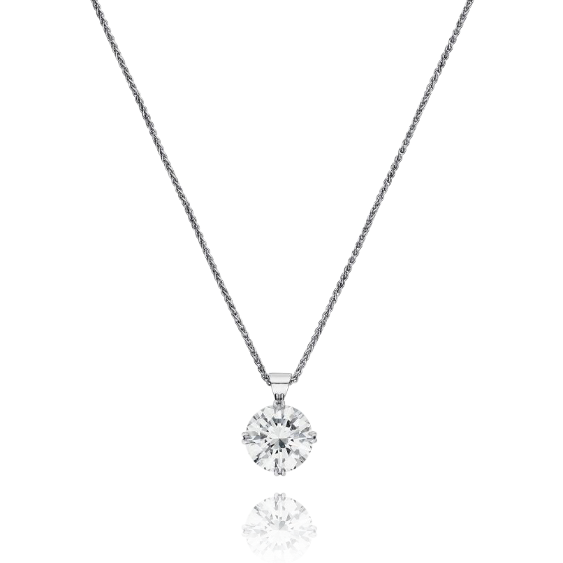Diamond necklace on a white background