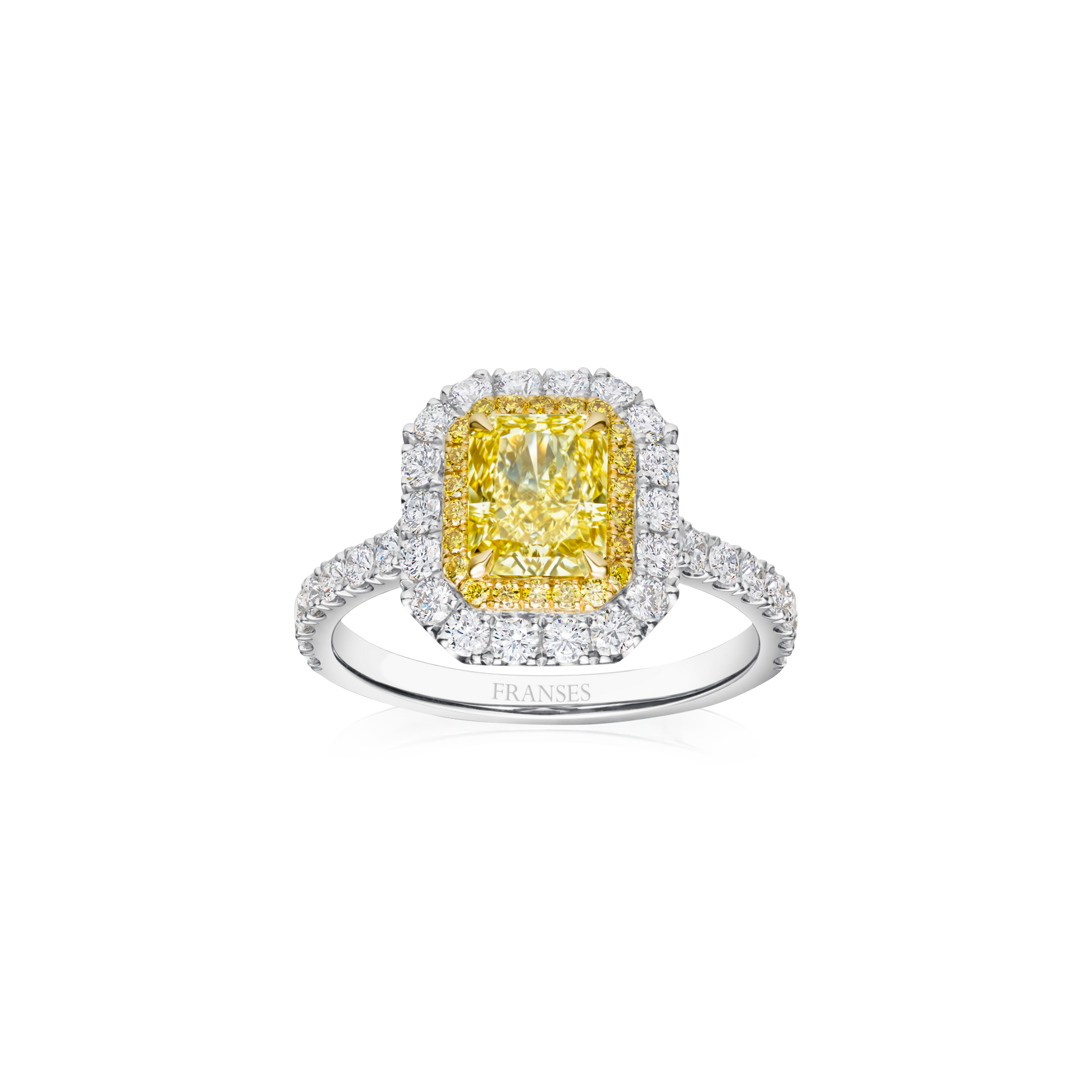 Yellow Diamond Halo Ring